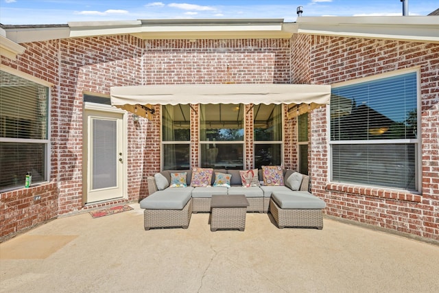 view of patio with an outdoor hangout area