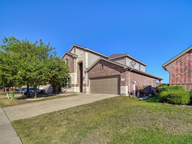 view of front of property featuring a front yard