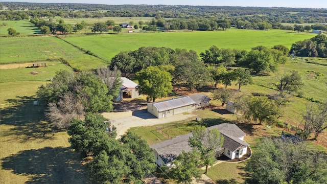 aerial view with a rural view