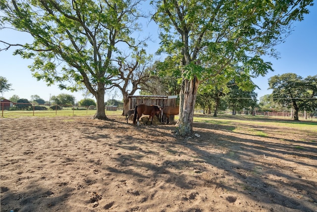 view of yard featuring a rural view