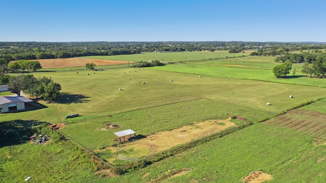 bird's eye view with a rural view