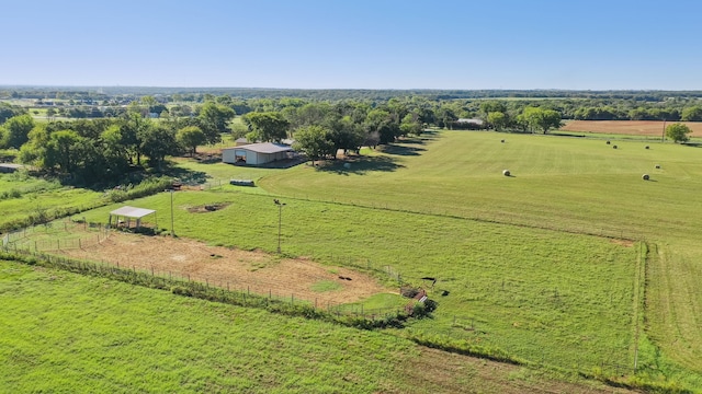 bird's eye view with a rural view