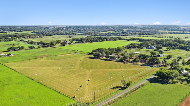 drone / aerial view with a rural view