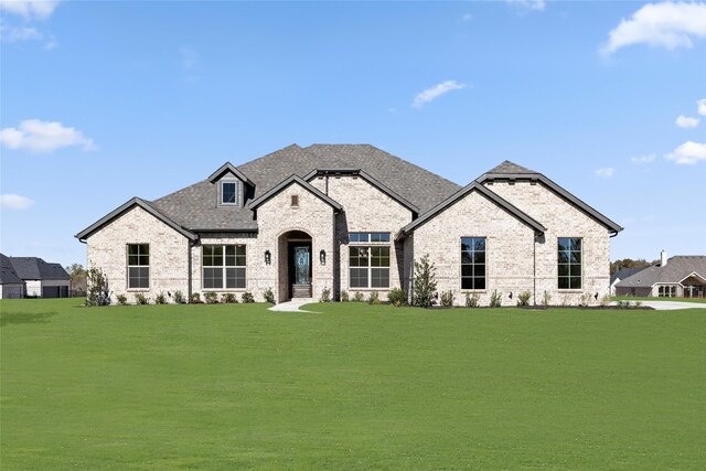 170 Waterview Dr, Gunter, TX 75058 - french provincial home with a front yard, brick siding, and roof with shingles