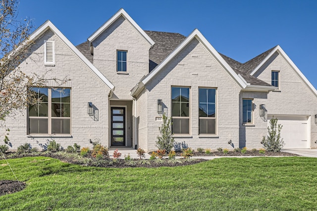 view of front facade featuring a front lawn