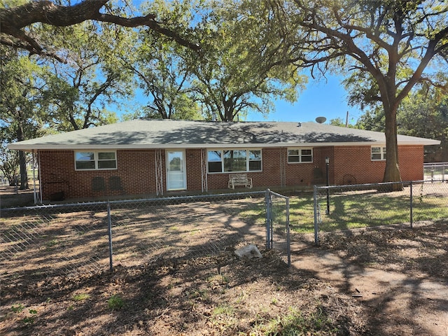 view of single story home