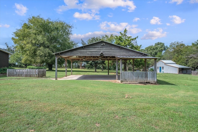 view of yard with a carport