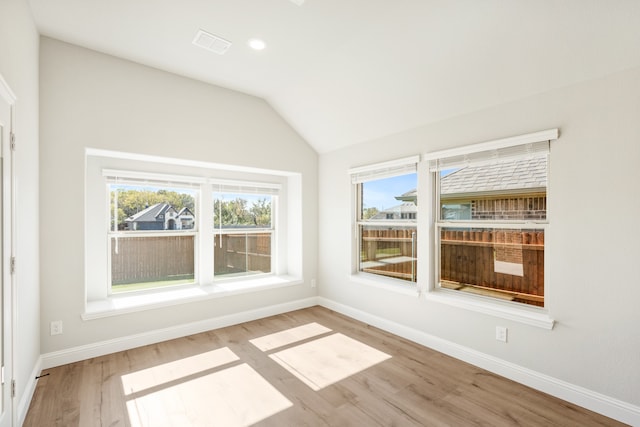 interior space with vaulted ceiling