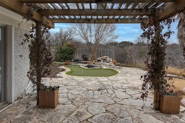 view of patio with a pergola