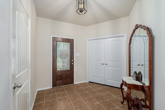 view of tiled entrance foyer