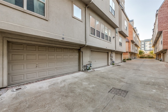 exterior space featuring a garage