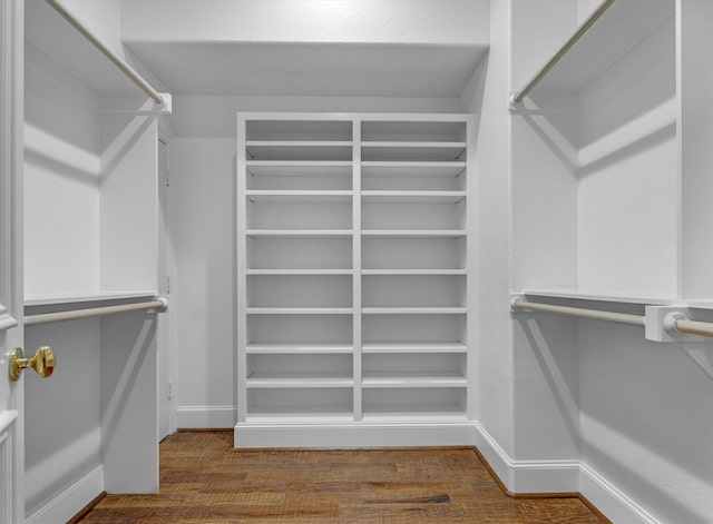 spacious closet with wood-type flooring