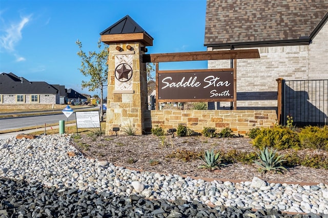 view of community sign