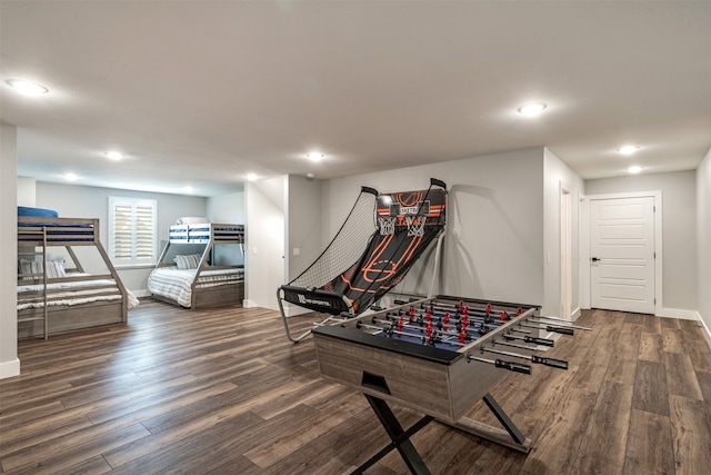 rec room featuring dark hardwood / wood-style floors