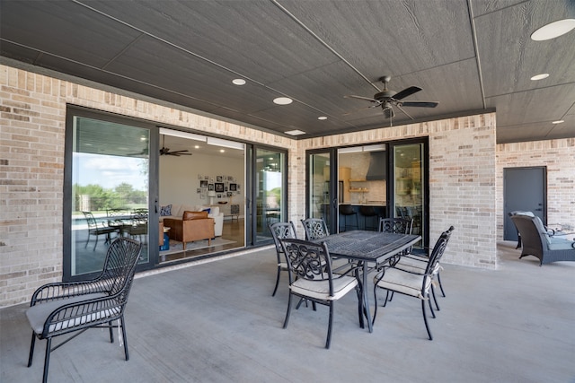 view of patio / terrace with ceiling fan