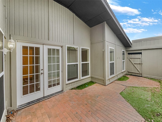 313 Oak Shadow Cir, Bedford, TX 76021 - rear view of property with a patio and french doors