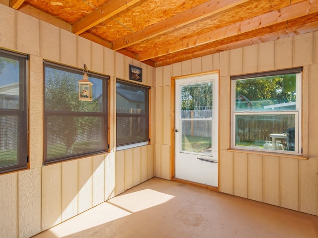 view of unfurnished sunroom