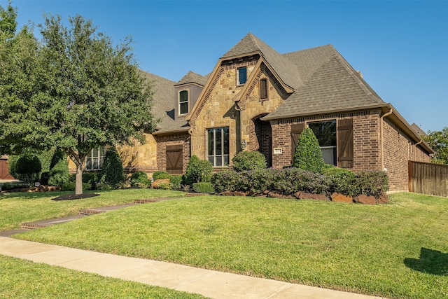 view of front of house featuring a front lawn