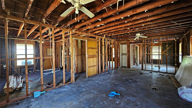 misc room with ceiling fan