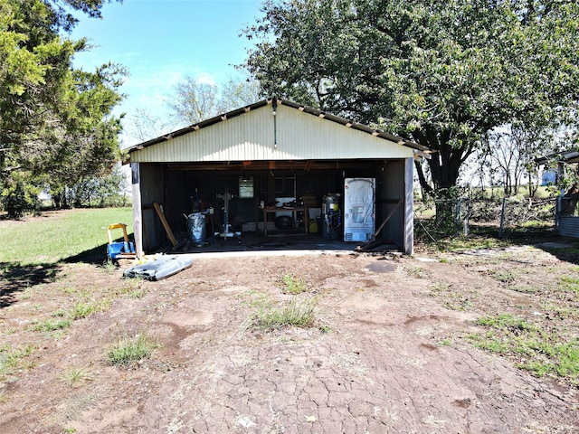 view of garage