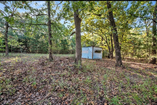 view of yard with an outdoor structure