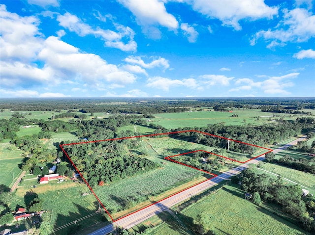 drone / aerial view with a rural view