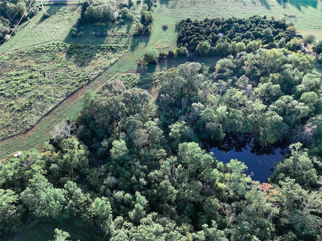 aerial view with a water view and a rural view