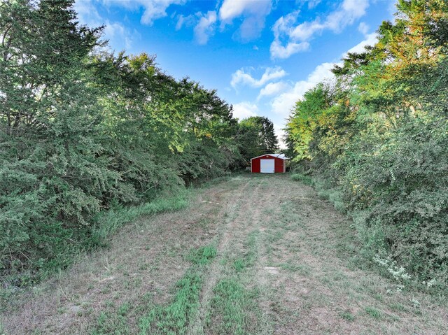 view of yard featuring an outbuilding