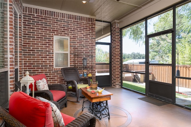 view of sunroom