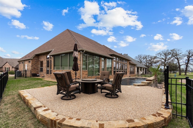 view of patio with an outdoor fire pit