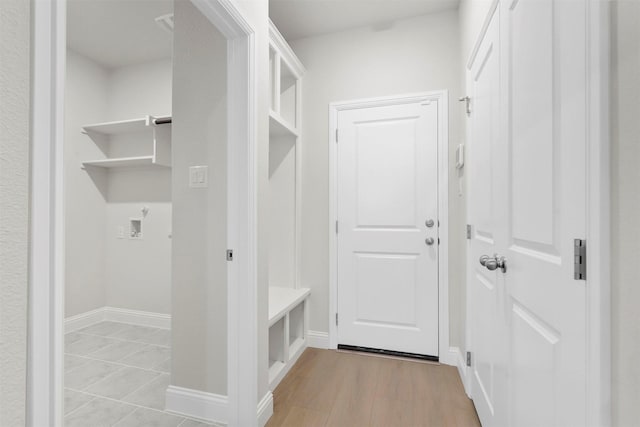 mudroom featuring light hardwood / wood-style floors