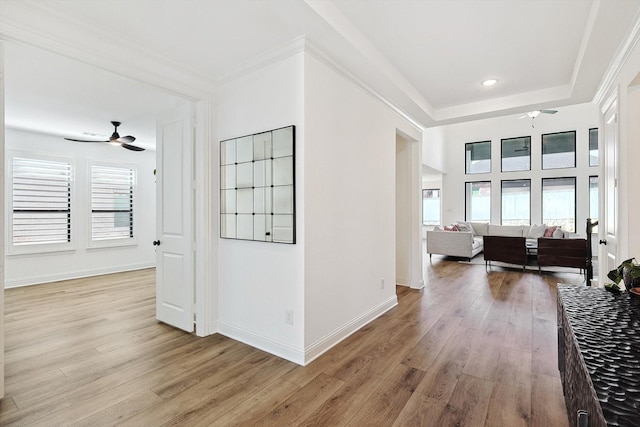 hall featuring light hardwood / wood-style floors