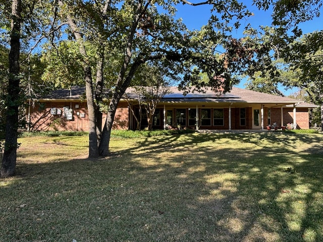 back of house featuring a yard