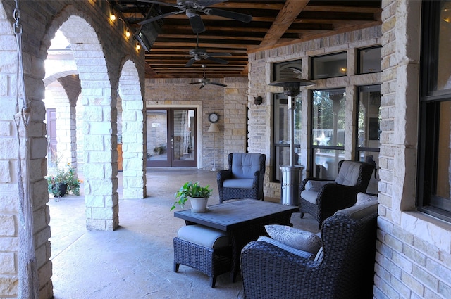 view of patio / terrace with ceiling fan