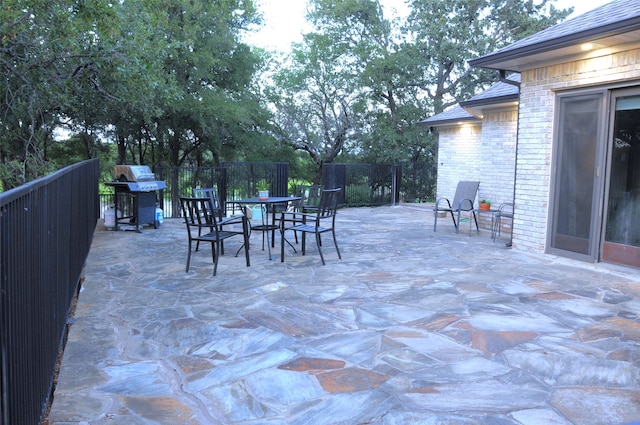 view of patio / terrace with a grill