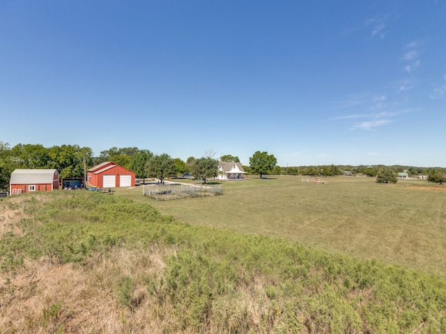 view of yard with a rural view