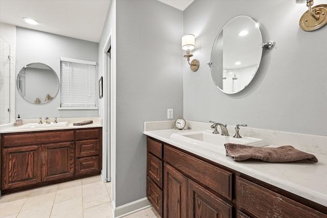 bathroom featuring vanity and tile patterned floors