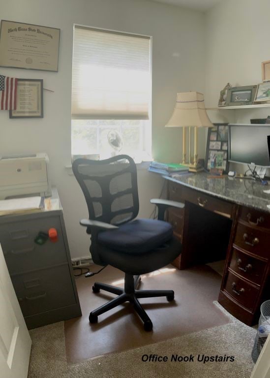 view of carpeted office