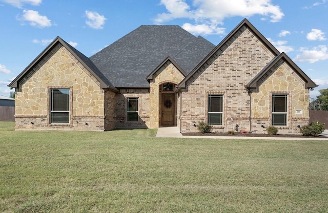 view of front facade with a front lawn