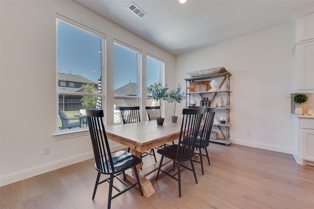 dining room featuring light hardwood / wood-style floors