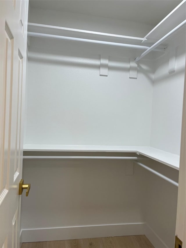 walk in closet featuring hardwood / wood-style floors