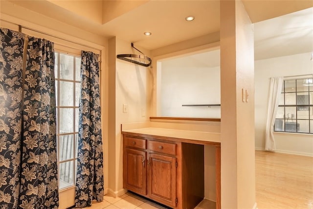 bathroom featuring wood-type flooring and plenty of natural light