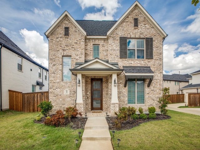 view of front facade with a front yard