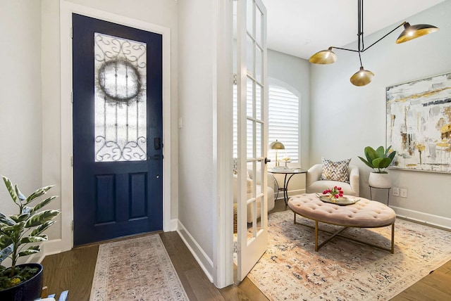 entryway featuring hardwood / wood-style floors