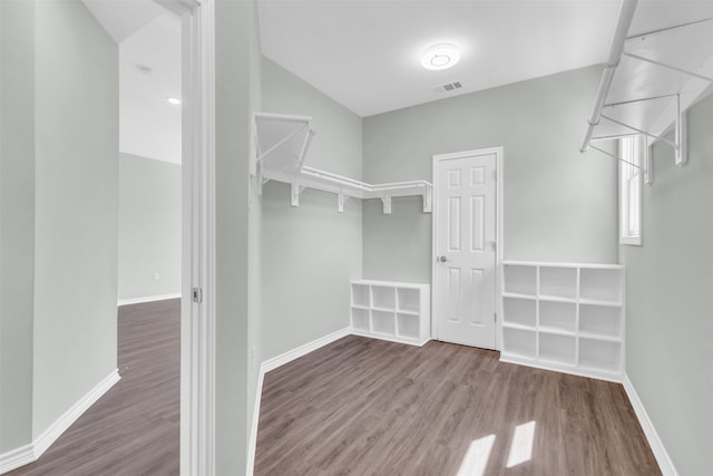 spacious closet featuring hardwood / wood-style flooring