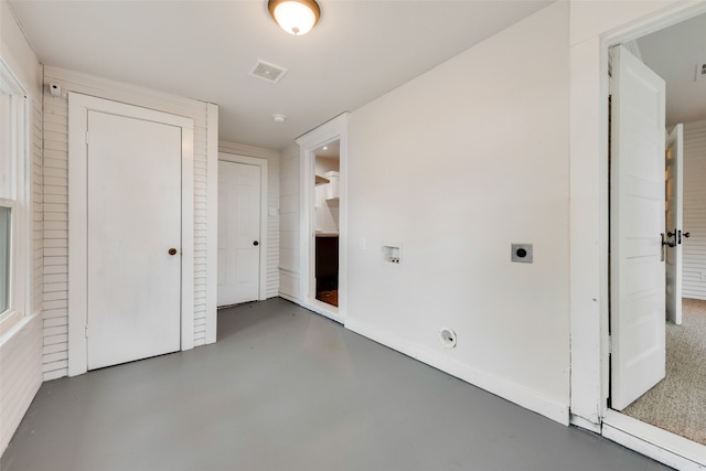 laundry room with hookup for an electric dryer and washer hookup