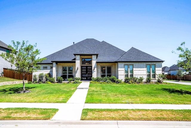 view of front of property featuring a front yard