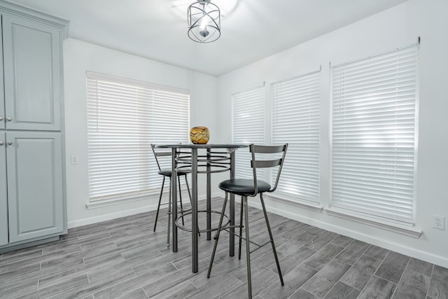 dining room featuring light hardwood / wood-style floors