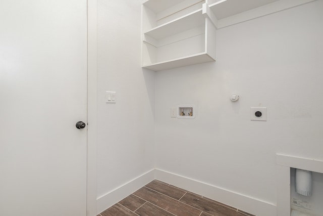 laundry room with hookup for a washing machine, hookup for a gas dryer, and electric dryer hookup