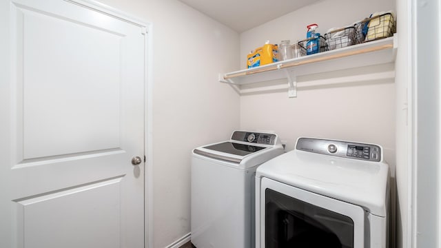 laundry area featuring washer and dryer